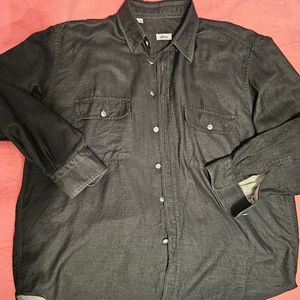 Vintage Brioni buttons up denim men's shirt black XL/ V